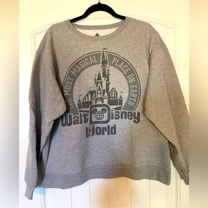 Walt Disney World Gray Sweatshirt Pullover Castle Large